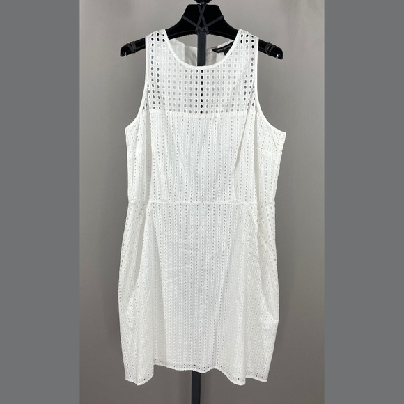 NEW Banana Republic Dress Women 12 white cocktail sheath preppy classic - Picture 1 of 10